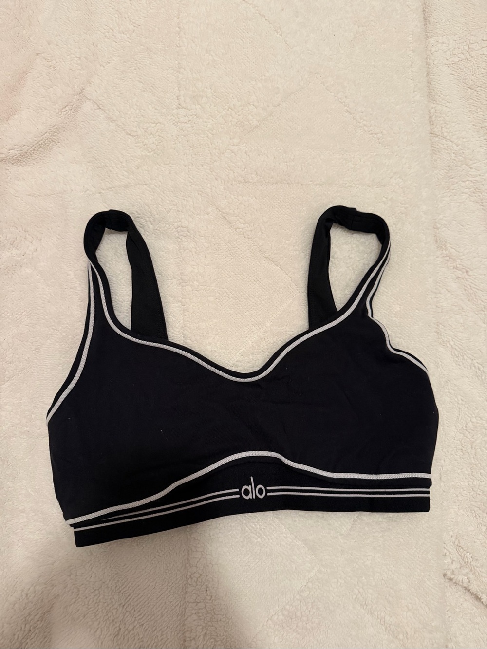 ALO Airbrush Heart Throb Bra Black with Contrast Trim